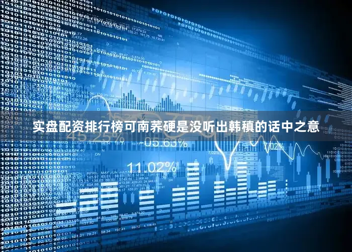 实盘配资排行榜可南荞硬是没听出韩稹的话中之意